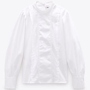 ZARA WAVY POPLIN TOP NEW